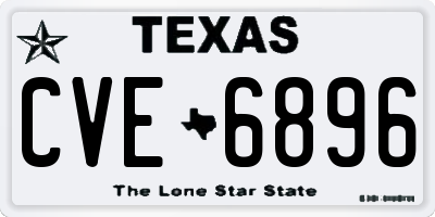 TX license plate CVE6896