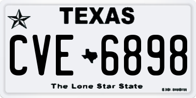 TX license plate CVE6898
