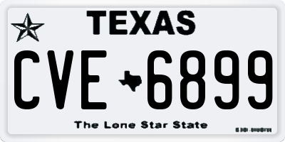 TX license plate CVE6899