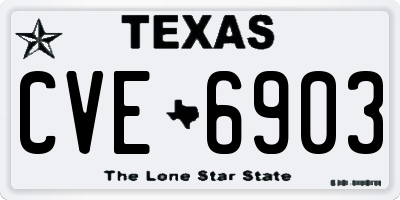 TX license plate CVE6903