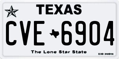 TX license plate CVE6904