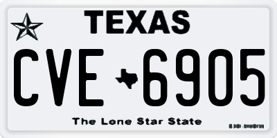 TX license plate CVE6905