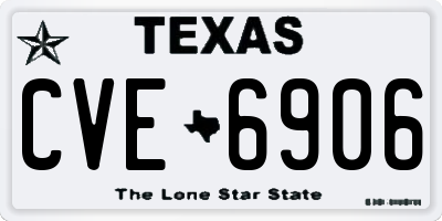 TX license plate CVE6906