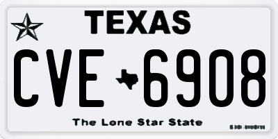 TX license plate CVE6908