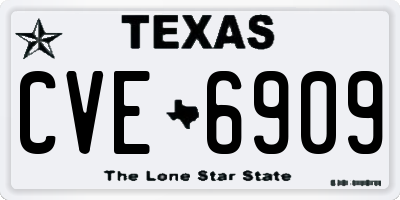 TX license plate CVE6909