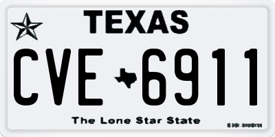 TX license plate CVE6911