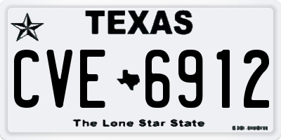 TX license plate CVE6912