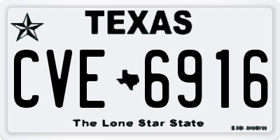 TX license plate CVE6916