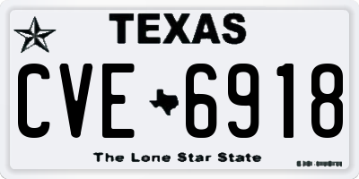 TX license plate CVE6918