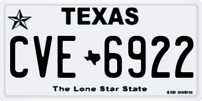 TX license plate CVE6922