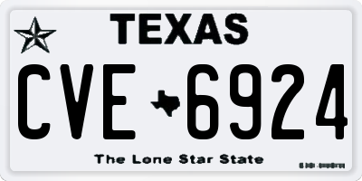 TX license plate CVE6924