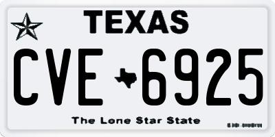 TX license plate CVE6925