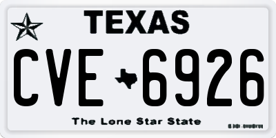 TX license plate CVE6926