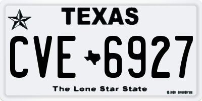 TX license plate CVE6927
