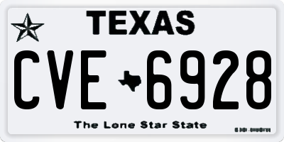 TX license plate CVE6928
