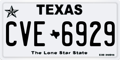 TX license plate CVE6929