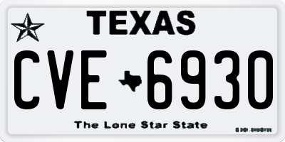 TX license plate CVE6930