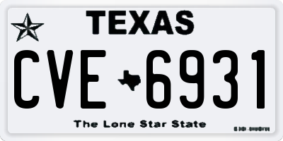 TX license plate CVE6931
