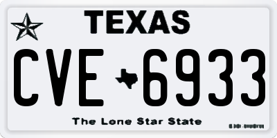 TX license plate CVE6933