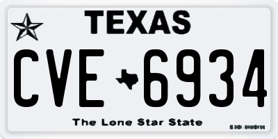 TX license plate CVE6934