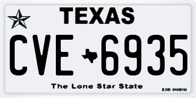 TX license plate CVE6935
