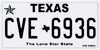 TX license plate CVE6936