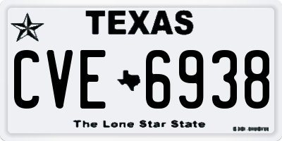 TX license plate CVE6938