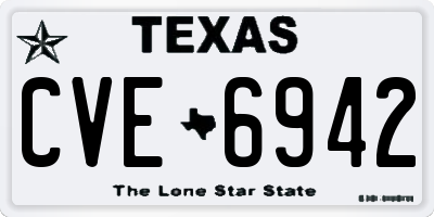 TX license plate CVE6942