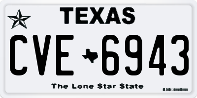 TX license plate CVE6943