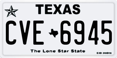 TX license plate CVE6945