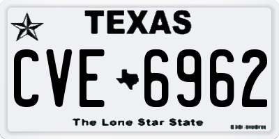 TX license plate CVE6962