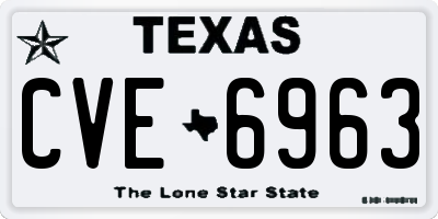 TX license plate CVE6963