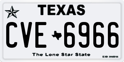 TX license plate CVE6966