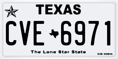 TX license plate CVE6971
