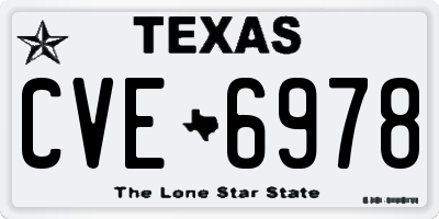 TX license plate CVE6978
