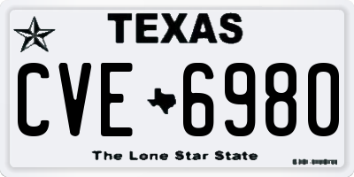 TX license plate CVE6980