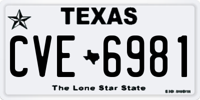TX license plate CVE6981
