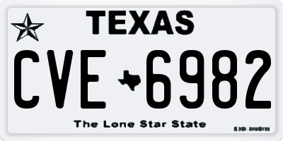 TX license plate CVE6982