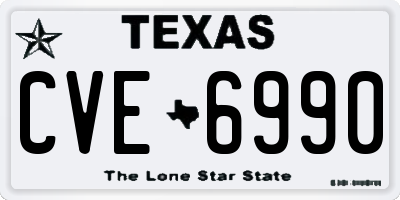 TX license plate CVE6990