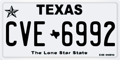 TX license plate CVE6992