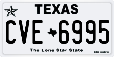 TX license plate CVE6995