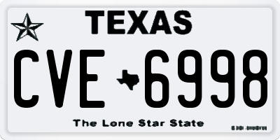 TX license plate CVE6998