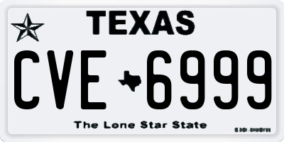 TX license plate CVE6999