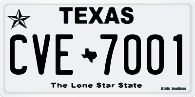 TX license plate CVE7001