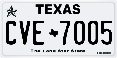 TX license plate CVE7005