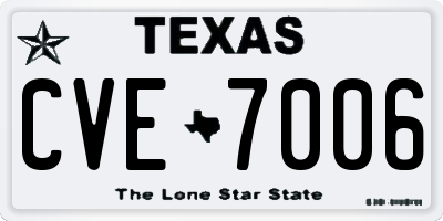TX license plate CVE7006