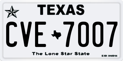TX license plate CVE7007