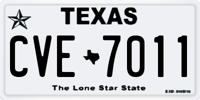 TX license plate CVE7011