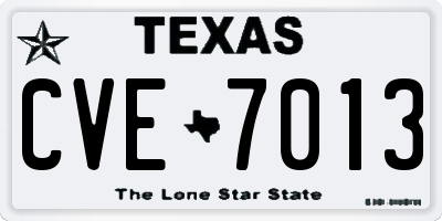 TX license plate CVE7013