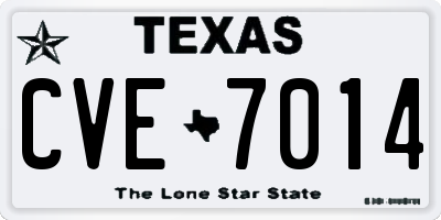 TX license plate CVE7014